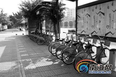 设置在海口市文坛路的公共自行车租赁点。南国都市报记者